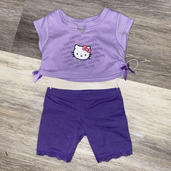 Build A Bear Hello Kitty Shirt - Purple Rare HTF 2006 & Purple Capris - Picture 2 of 5